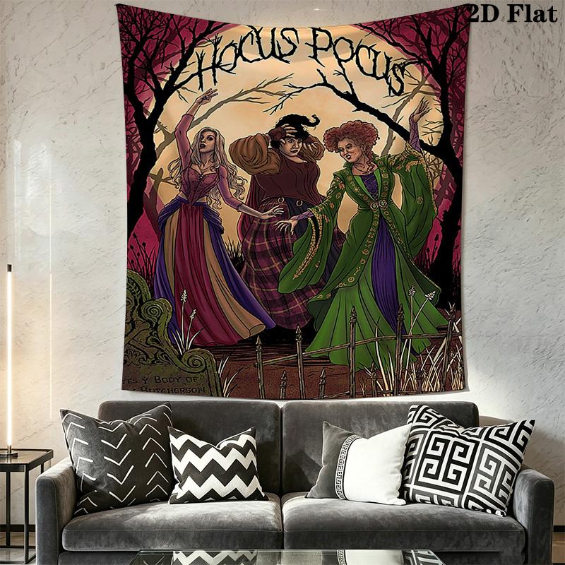 Hocus Pocus Spellbook Tapestry Wallmounted Fashion Print Homestay Soft Decoration Tapestry Wall Decoration Wall Covering Decoration