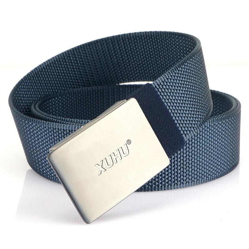 Fashionable Youth Canvas Belt Men Metal Buckle Nylon Outdoor Trendy Casual Business Sports 120cm