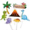 19ks Sada ozdob na dort s dinosauří tématikou Dinosauří Džungle Safari Ozdoby na narozeninovou oslavu Ozdoby na dort s dinosaurem pro chlapce