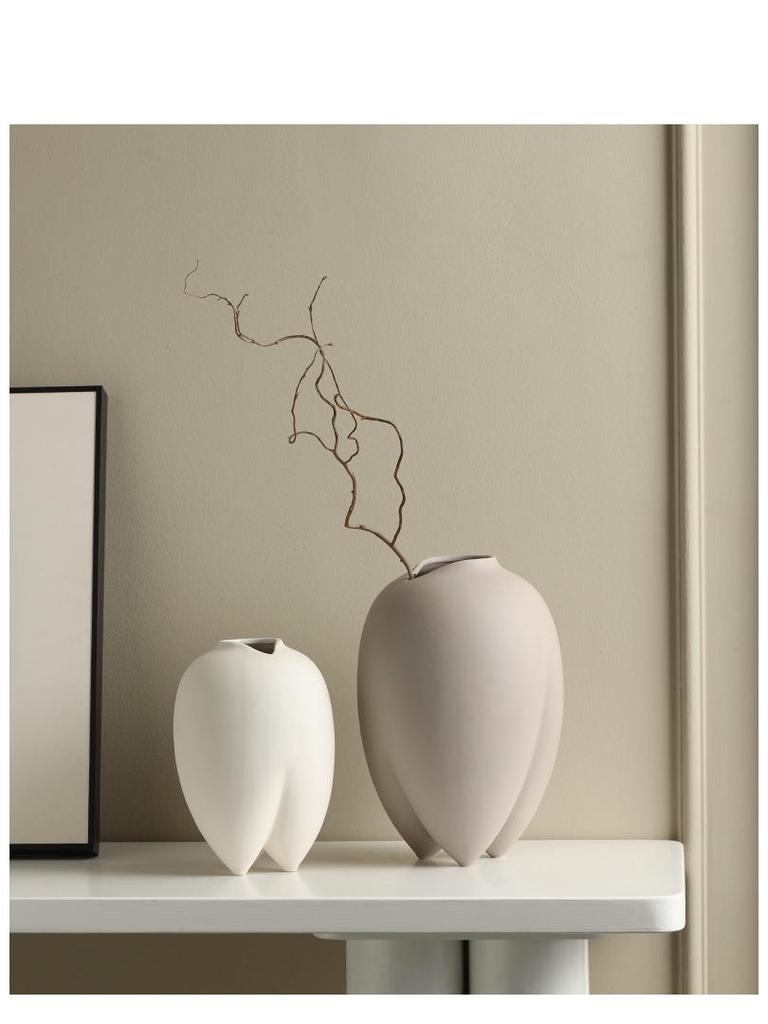BSH Minimalist Big Belly Glazed Ceramic Vase for Home Decor