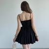 2025 Women's Solid Color Sleeveless Backless Strappy Tie-up Mini Dress