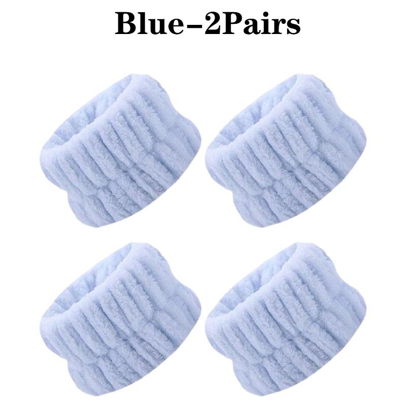 1/2Pairs Women Waterproof Face Wash Set Soft Wristband and Headband for Facial Cleaning Absorbent Microfiber Towel Wristband