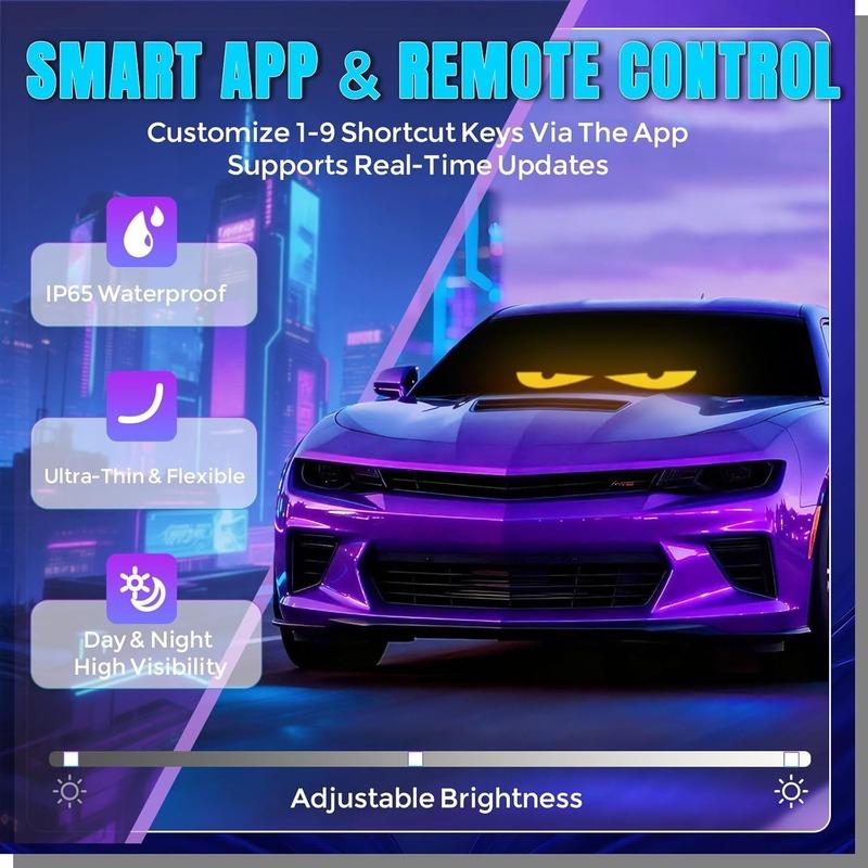 Smart Rgb Full Color Flexible Led Screen Bluetooth App Control Car Rear Window Advertising Rolling Display