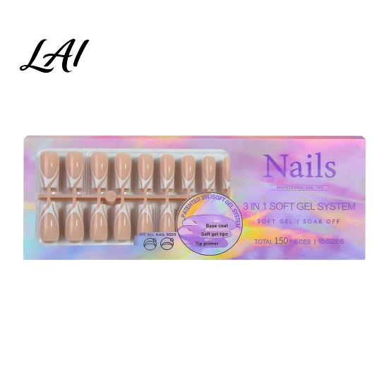 Whitening Nail Wraps 150PCS Stickers French Style Polish Set Versatile Easy Home Manicure Kit Multi-Sized Full Cover Smooth DIY Manicure for Women