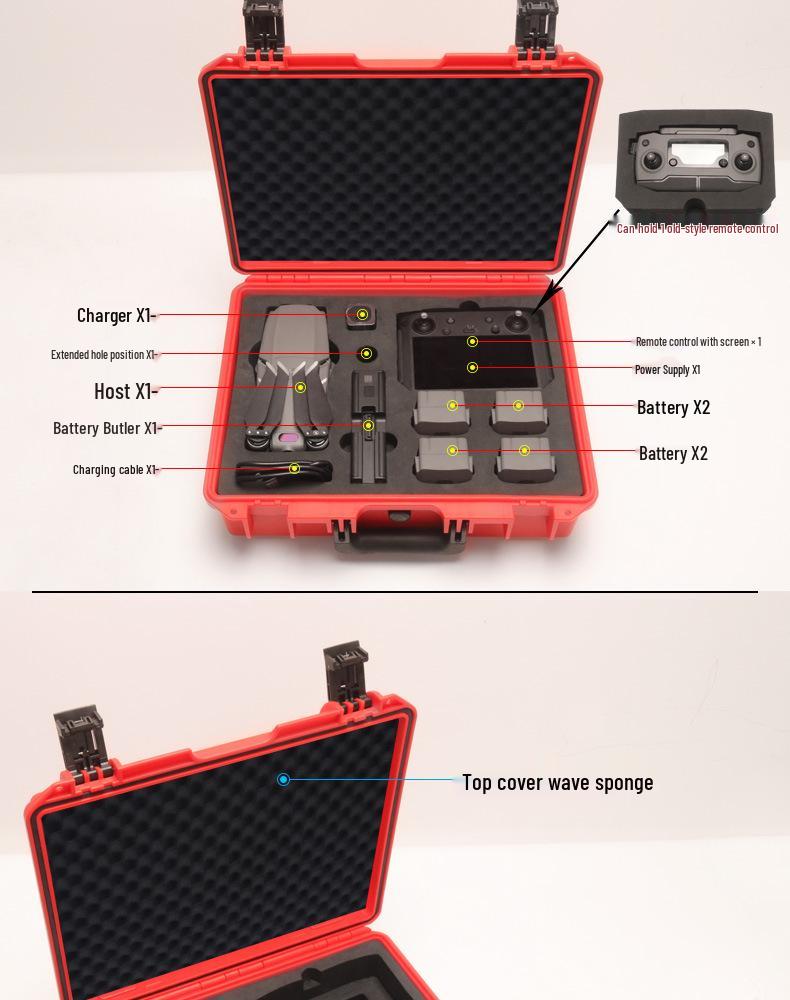 Mavic 2 Remote Controller Waterproof Storage Box with Screen Safety