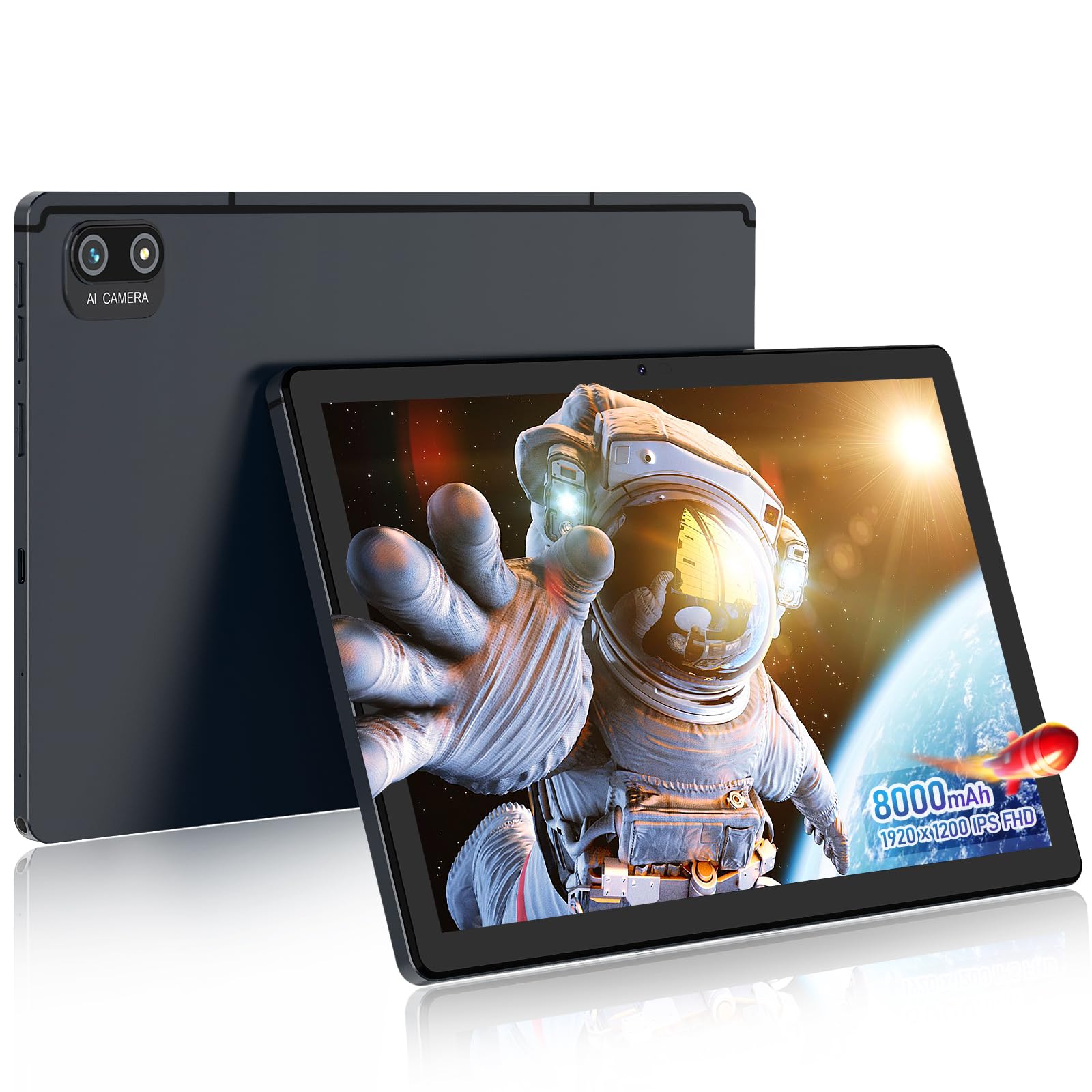 

Планшет Kinstone з акумулятором 8000 мАг, 8 ГБ, 128 ГБ, розширюваний до 1 ТБ, FHD IPS, Bluetooth, японська інструкція, підтримка онлайн-занять, 10-дюймовий 8-ядерний сірий колір