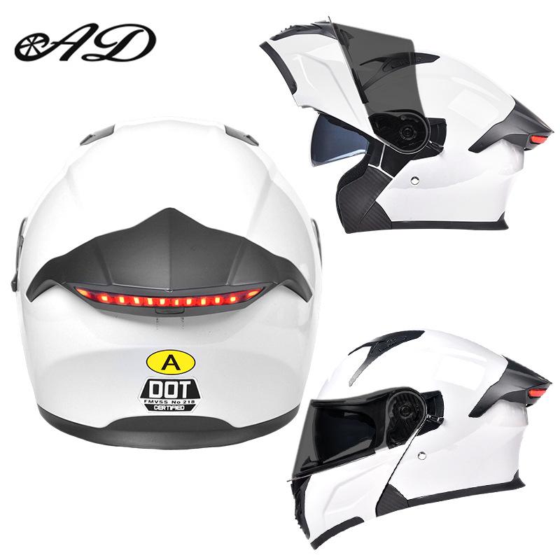 DOT Certified Unisex Flip-up Motorcycle Helmet: Stylish, All-Season Safety Taillight Design