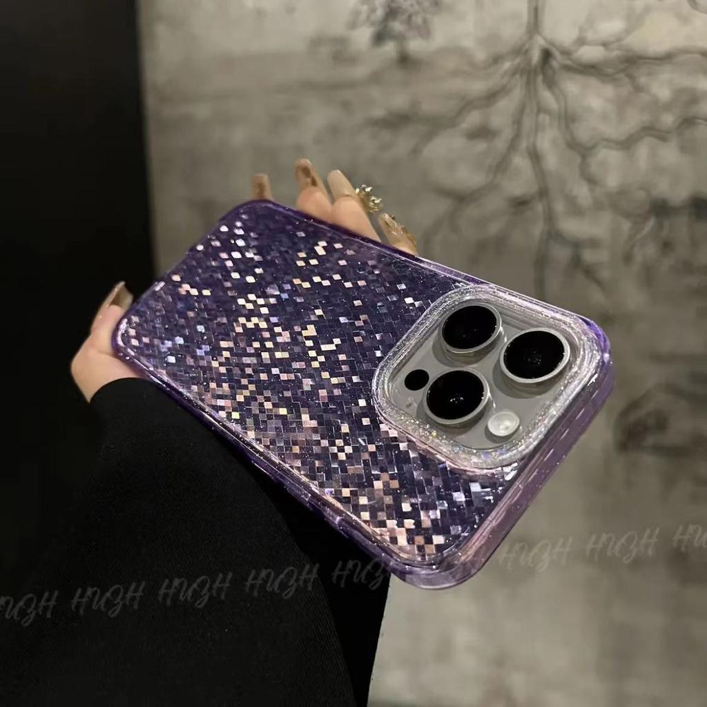 Suitable for Apple 16promax, High Appearance Level, Glitter Mosaic Phone Case, IPhone15 with Bracelet, Lanyard, 13 Female