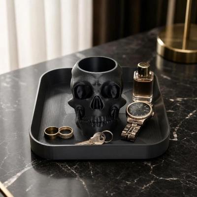 Skull Design Jewelry Storage Tray Hand Shaped Key Holder Funny Decorative Display Stand  Home Use