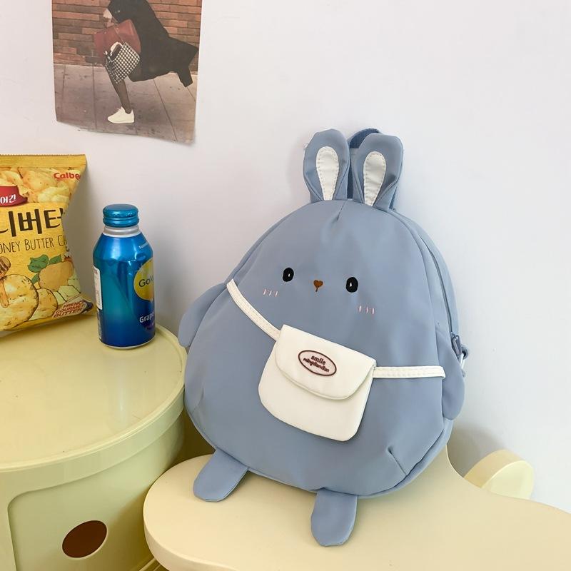 Cute Little Bunny Girl Backpack Bag Junior High School Student College Student Class Schoolbag Large Capacity Oblique Span Canvas Bag
