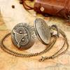 Vintage Bronze Late Sleeping Man Necklace Quartz Pocket Watch Clock Chain Men Women