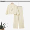 ZANZEA Womens 3/4 Sleeve Blouse and Pants Casual Two Piece Suit Sets