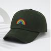 Casquette de Baseball Broderie Arc-en-ciel Douce Casquette Ajustable Décontractée Streetwear Casquette Papa Voyage en Plein Air