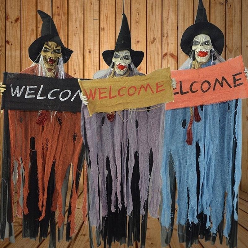 Halloween Props Party Bar party Decoration Voice Activated Hanging Skull Skeleton