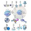Charm Copper Colors Blue Starfish Octopus Bead for Authentic Bracelets Do It Yourself Bead Charms Charm Bead Charms Jewellery Making Gift for Women ST