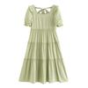 INMAN Pastoral Fresh A-line Puff Sleeve Tiered Dress