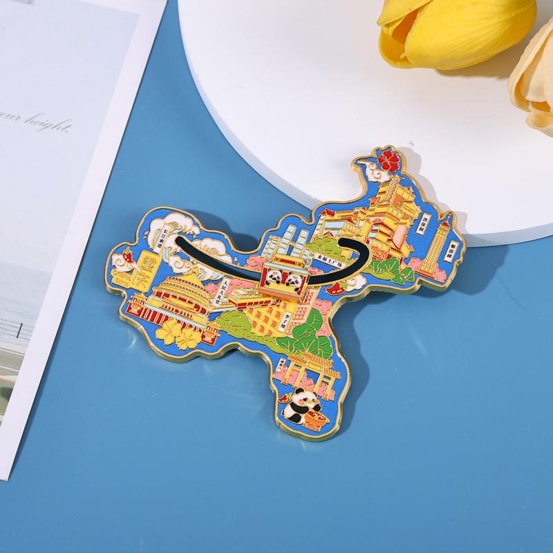

Chongqing Map Custom Metal Refrigerator Magnet - Cultural and Creative Design