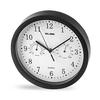 Horloge Murale - ELBE - RP-1005-N - 25 Cm - Thermomètre - Hygromètre - Noir