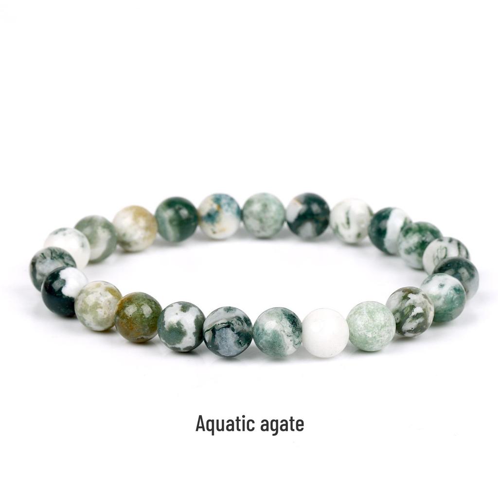 She Yao Natürlicher Kristallachat Tigerauge Armband - Modeschmuck mit einzelnen runden Perlen