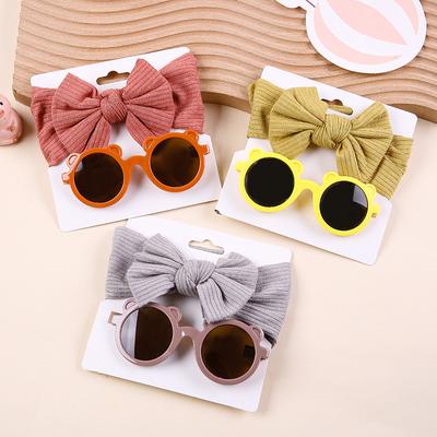 Accessoires pour cheveux de bébé, bandeau d'été pour bébé, lunettes de soleil, Protection solaire, plage, enfants, ensemble de 2 pièces/paquet
