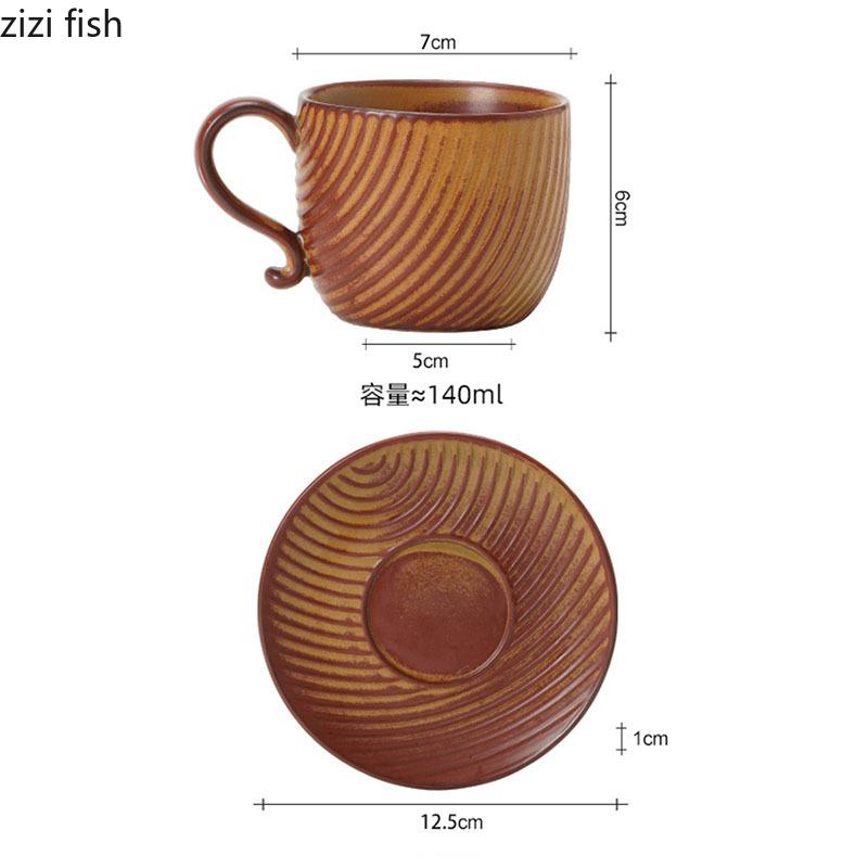 Japanese Retro Ceramic Coffee Cup High Beauty  Mug Milk Cup Juice Beverage Cup Household Breakfast Cups Tea Cups Water Cups