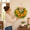 Sunflower Half Circle Wreath for Front Door Wall Decor