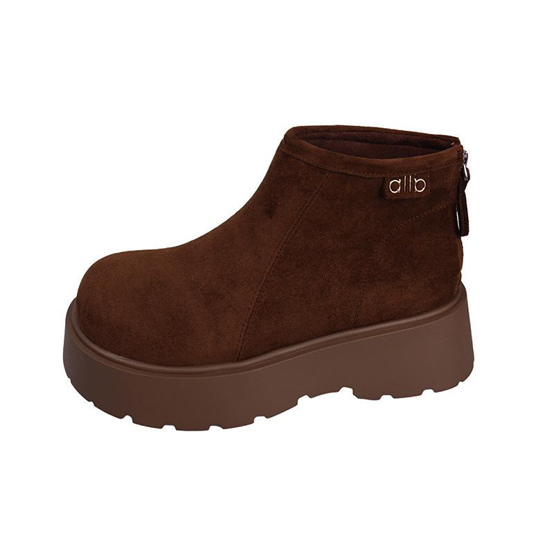 

Женские короткие ботинки Мартин на толстой подошве, осенние новые, в стиле ретро, модные, универсальные 40 темно-коричневого