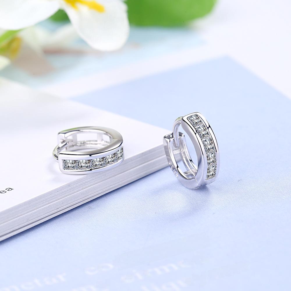 Stylish Korean Circle Earrings with Zirconia Crystals for Men and Women