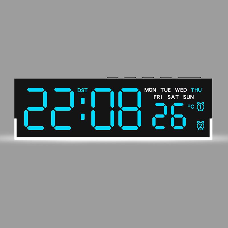 LED Digital Alarm Clock Temperature Week 2 Alarms Ambient Light Brightness Adjustment Bedside Electronic Table Clock USB Powered