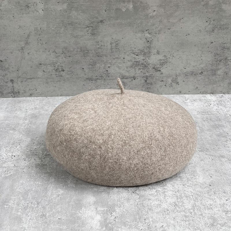 Australische Haar-Baskenmütze Kinder-Malermütze Aufgewertetes gestreiftes Schweißband Zarte dreidimensionale Pilzmütze Wollknospenmütze