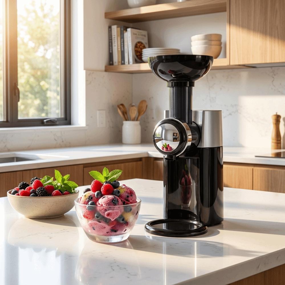 Electric Automatic Ice Cream Maker Dual Voltage Frozen Fruit Dessert Maker Party Dessert Making