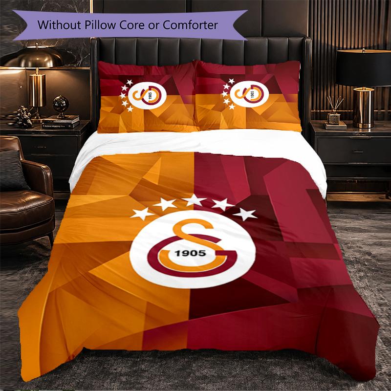 Biancheria da letto a tema Galatasaray FC Set 3 Pezzi Copripiumino Biancheria da letto decorativa per camera da letto per adolescenti Decorazione per la casa