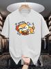 Unisex Crew Neck Tee Cute Shiba Inu Cartoon Food Graphic Print Soft Cotton Loose Breathable Short Sleeve Summer Casual Street Tops