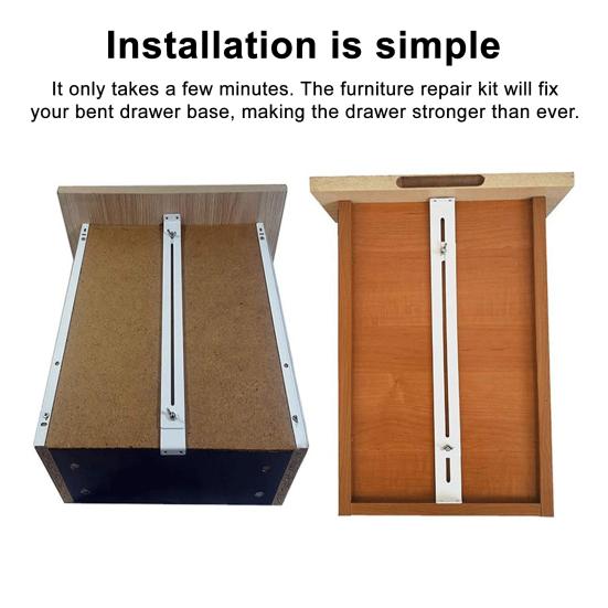 1/2 Set Drawer Repair Kit Easy Installation Drawer Lever Medium Density Fiberboard Drawer Support Heavy Duty Metal Bracket