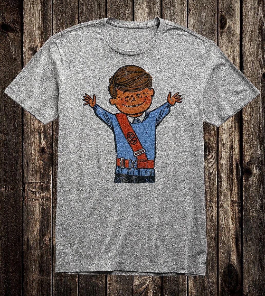 

Retro Ad Art Tee T Shirt Vtg Food 100% Cotton AAA Boy Driving Travel 50s 60s L