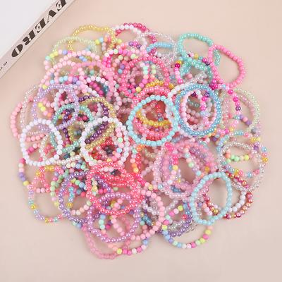 10/20/30Pcs Multicolor Beads Bracelet Kids Mermaid Birthday Party Favors Guests Gift Goodie Pinata Fillers Baby Shower Supplies
