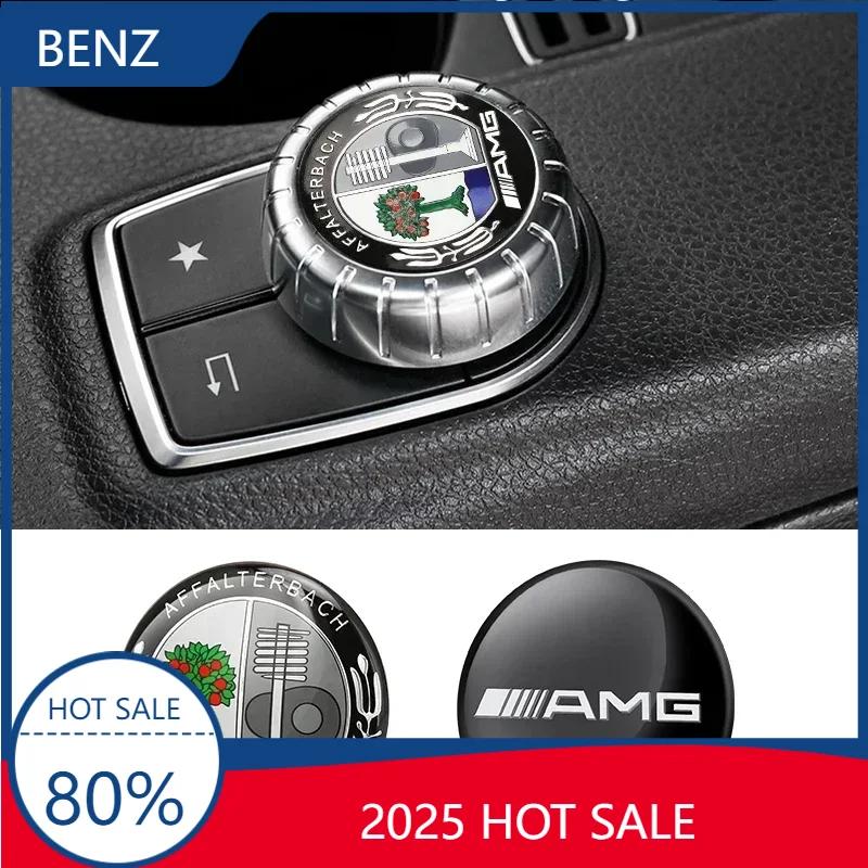 Hot 2025 For AMG W124 2025 Hot New 29mm Car Central Control Multimedia Button Cover Trim Knob Sticker For Mercedes Benz AMG GLC