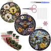 1pc Bee and Flower Pattern Embroidery DIY Fabric Craft Kit with Tools