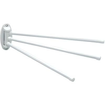 Towel Rack - HOME BAIN - 3 Removable Bars - White Metal - Contemporary Style