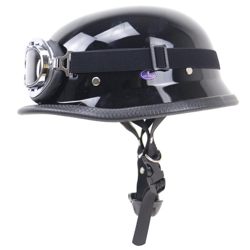 Retro DOT-Certified Half Motorcycle Helmet with Goggles for Outdoor Riding
