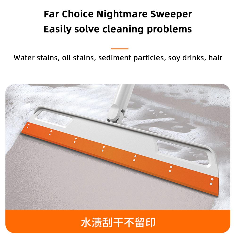 Household Big Clean Brush Head 180 ° Rotating Silicone Wipers Toilet Floor Wiper Household Dust-free Brooms With Stainless Steel