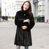 Imitation mink coat women's imitation fur coat new imitation mink velvet medium and long stand-up collar imitation fur coat