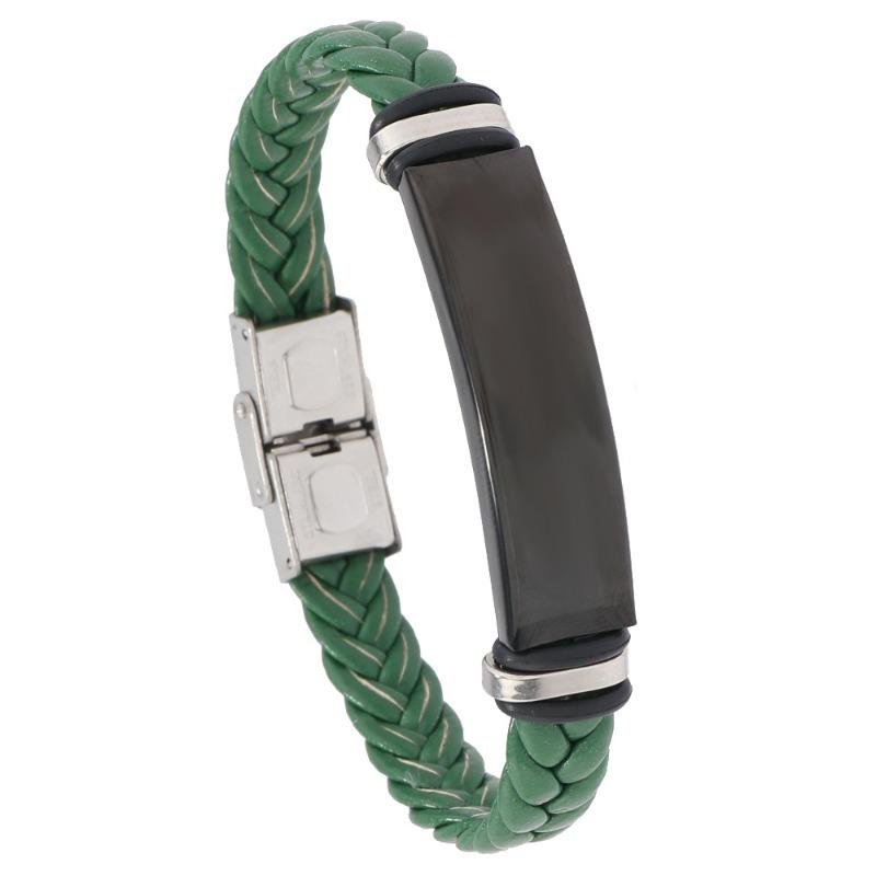 Meier Beautiful jewelry braided stainless steel men bracelet casual glossy leather bracelet bracelet