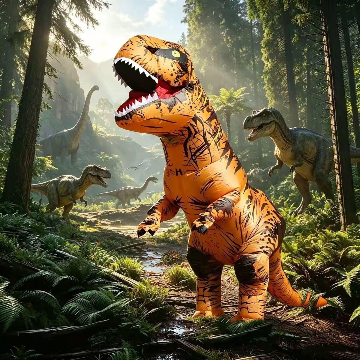 Bērnu Hallowīna Dinozaura kostīms: Piepūšams Tiranizauru