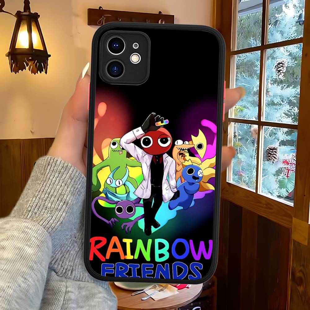 Cartoon R-Rainbow Friends For IPhone 16 15 13 12 14 11 Pro Max X XS MAX Color Case Matte Silicone Phone Cover