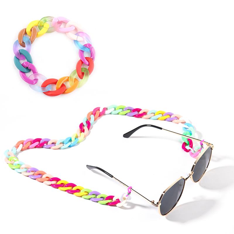 20pcs/lot Colorful Acrylic Twisted Link Chain Clasps For Jewelry Connectors Open Buckle DIY Necklace Glasses Chains Accessories