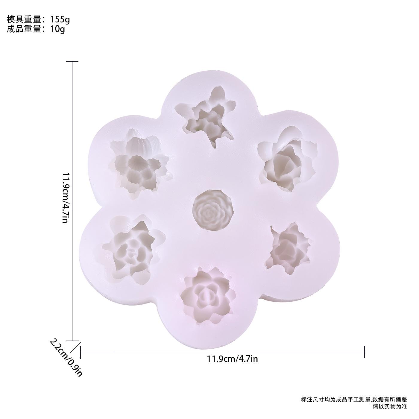 

7pcs Set of Flower Rose Peony Silicone Mold 3D Flower Candle Gypsum Soap Resin Crafts Mold DIY Chocolate Fudge Dessert Cake Mold