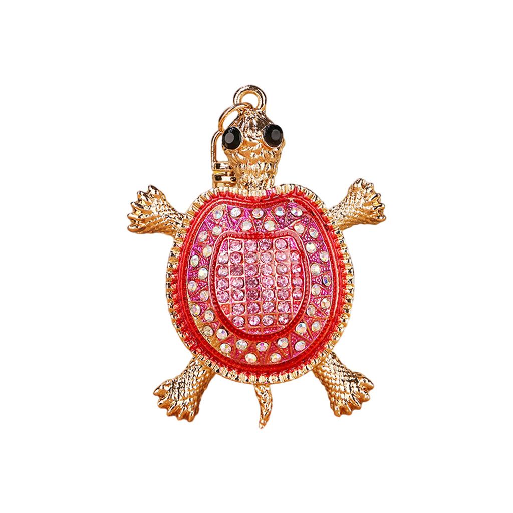Turtles Rhinestones Keyring Charm Pendant Vibranting Color Glitter Keychain Bag Charm for Handbag Purse Accessories