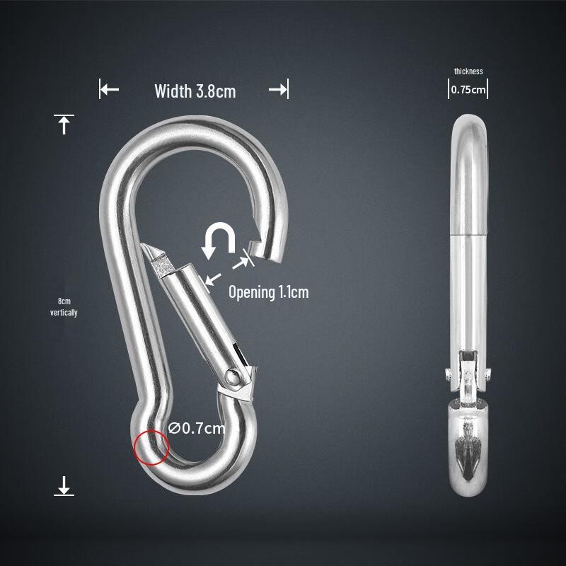 Gourd-Shaped Galvanized Iron Screw-Lock Carabiner (Pack of 8)