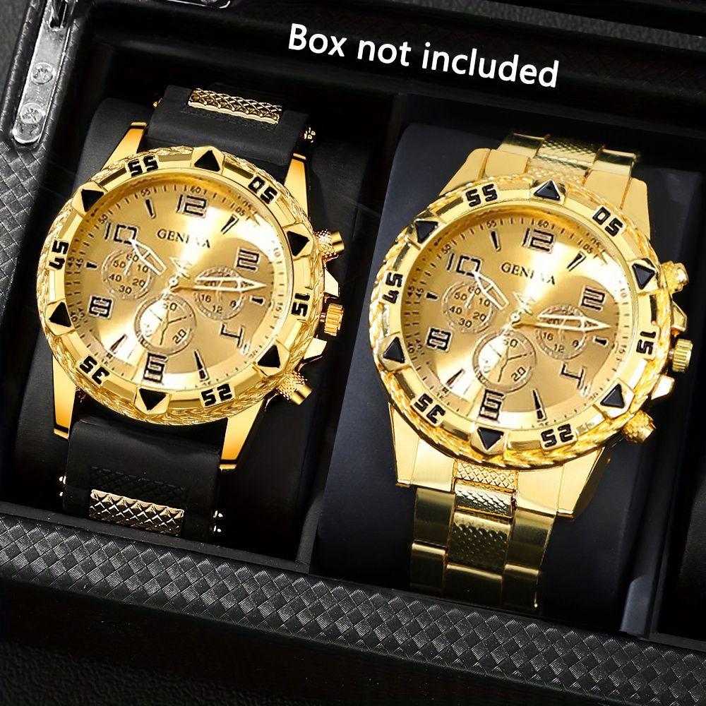 A Set Of Retro Watch Sets 2 Men'S Quartz Watch Sets, Casual Watches